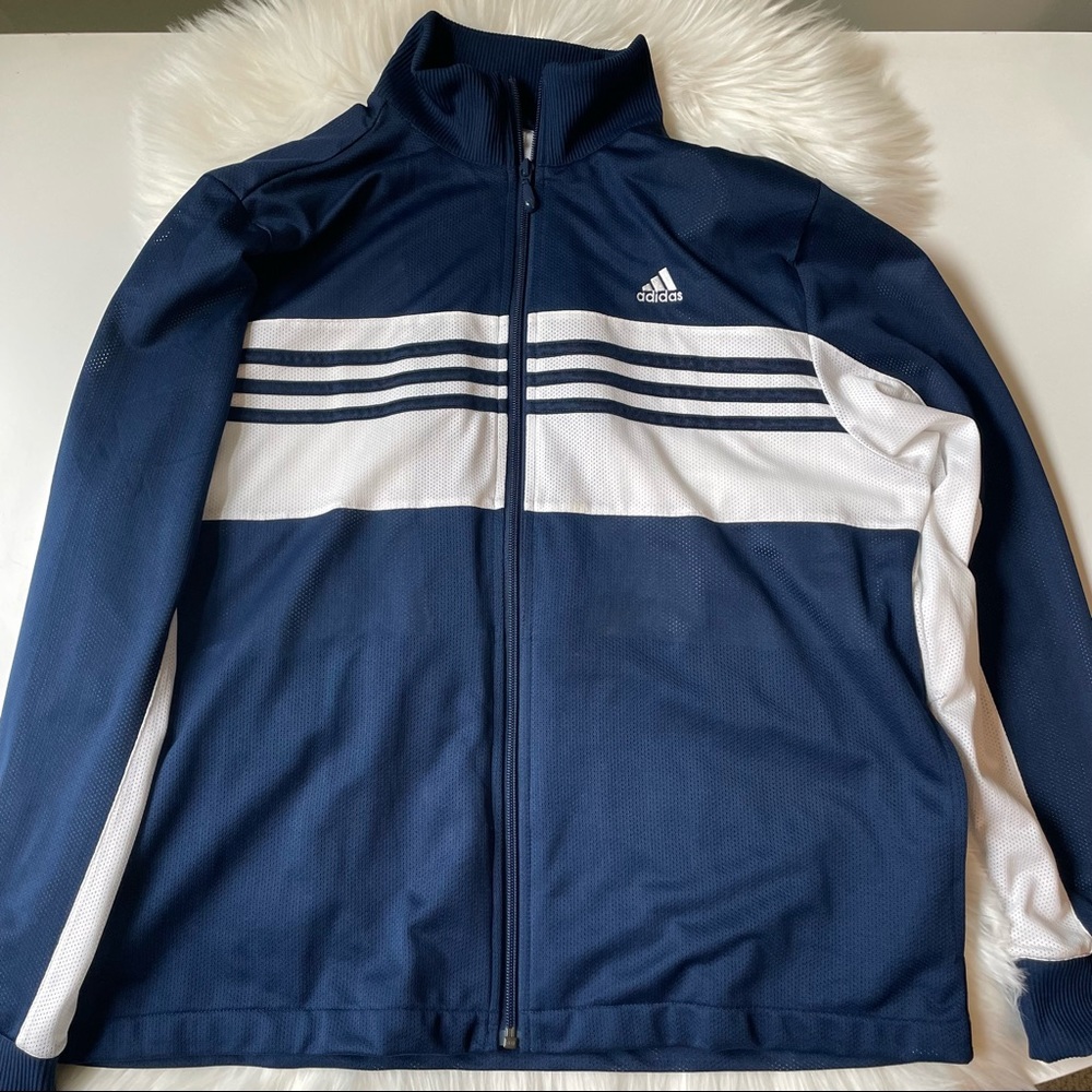 Blue Adidas Track Jacket. Unisex Kids Large.